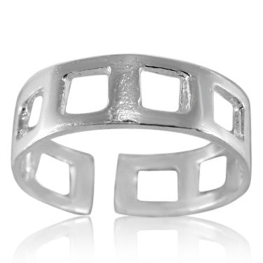 TR-2690 Square Holes Toe Ring | Teeda