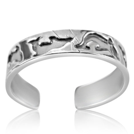 TR-2760 Line of Dolphins Toe Ring | Teeda