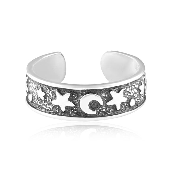 TR-3054 Moon And Star Toe Ring | Teeda