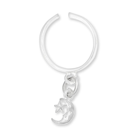 TRC-1030 Moon and Star Charm Toe Ring | Teeda