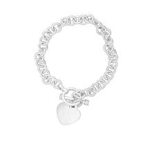 B-004-H Sm Round Link Charm Bracelet - Heart | Teeda