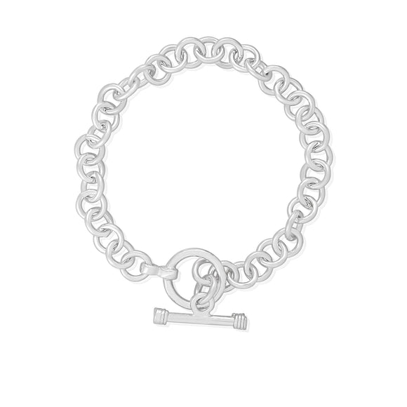 B-004-X Sm Round Link Charm Bracelet - No Charm | Teeda