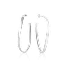 E-1535 Oval Wave Hoop Post Earrings | Teeda