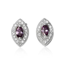 EZ-1079 Micropavé Cubic Zirconia Earrings - Amethyst | Teeda