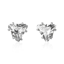 EZ-2300 Triangle CZ Stud Earrings 8mm | Teeda
