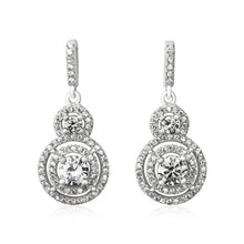 EZ-3001 Double Halo Cubic Zirconia Earrings | Teeda