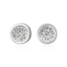 EZ-3006 Round Cluster Cubic Zirconia Post Earrings | Teeda