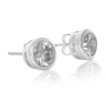 EZ-6180 Bezel Set 6mm Round Stud CZ Earrings | Teeda