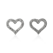 EZ-7026 Open Heart Cubic Zirconia Earrings | Teeda