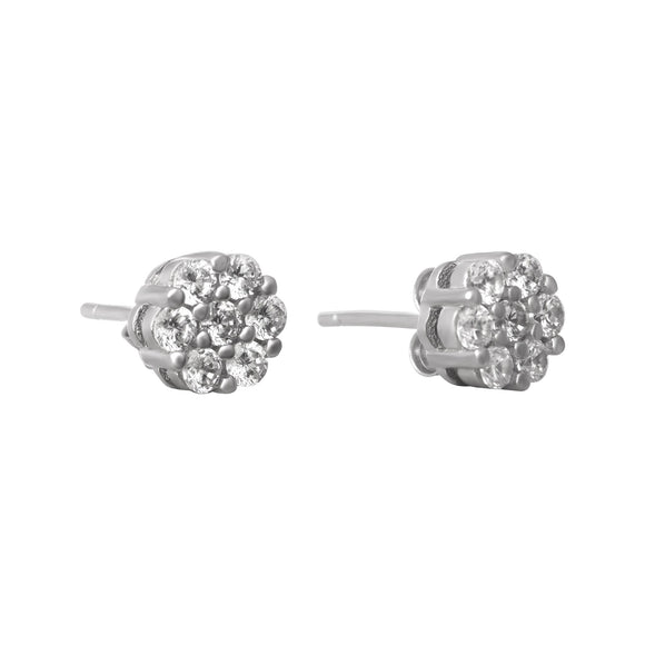 EZ-7030 7mm Cluster Cubic Zirconia Stud Earrings