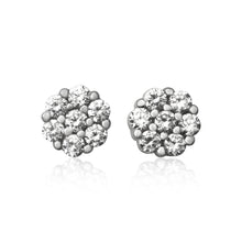 EZ-7030 7mm Cluster Cubic Zirconia Stud Earrings | Teeda