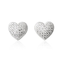 EZ-7032 Heart Micropavé Cubic Zirconia Earrings | Teeda