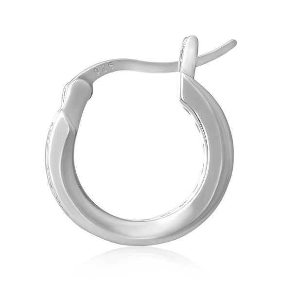 EZ-7037 Channel Set CZ Snap Hoop Earrings