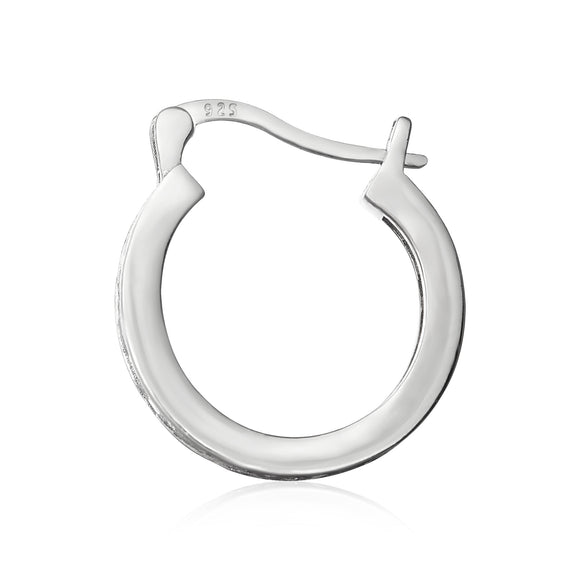 EZ-7038 Channel Set CZ Snap Hoop Earrings