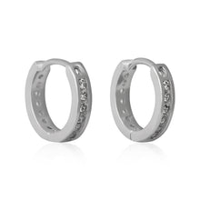 EZ-7041 Channel Set CZ Huggie Earrings | Teeda