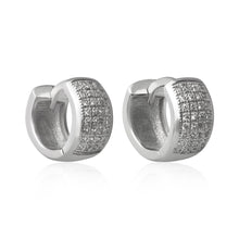 EZ-7049 Wide Micropavé CZ Huggie Earrings | Teeda