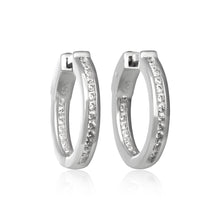 EZ-7052 Channel Set CZ Huggie Earrings | Teeda