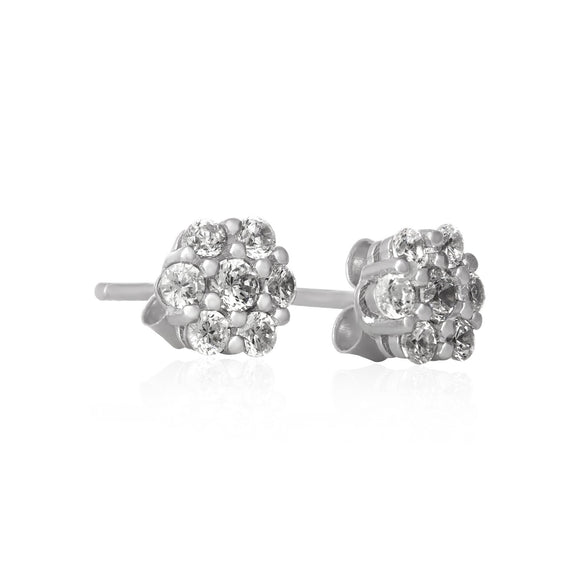 EZ-7054 6mm Cluster Cubic Zirconia Stud Earrings