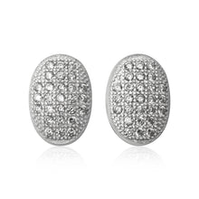 EZ-7064 Oval Micropavé Cubic Zirconia Earrings | Teeda