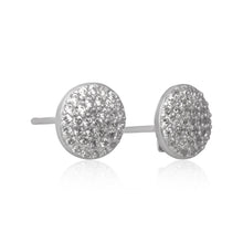 EZ-7065 Pavé Disc Cubic Zirconia Earrings | Teeda
