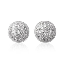 EZ-7067 Pavé Disc Cubic Zirconia Earrings | Teeda