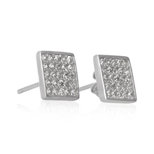 EZ-7068 Pavé Square Cubic Zirconia Earrings | Teeda
