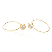 EZ-7072 Milgrain Round CZ Ear Wires - Gold Plated | Teeda