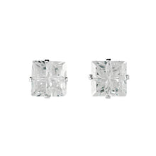 EZ-9000 Invisible Set Square CZ Earrings 5mm | Teeda