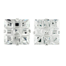 EZ-9022 Invisible Set Square CZ Earrings 8mm | Teeda