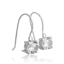 EZ-9050 Round CZ French Hook Drop Earrings | Teeda