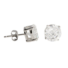 EZBIR-080 Invisible Set Round CZ Stud Earrings Basket Setting 8mm | Teeda