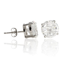 EZBIR-090 Invisible Set Round CZ Stud Earrings Basket Setting 9mm | Teeda