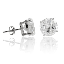 EZBIR-100 Invisible Set Round CZ Stud Earrings Basket Setting 10mm | Teeda