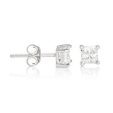 EZBIS-040 Invisible Set Square CZ Stud Earrings Basket Setting 4mm | Teeda