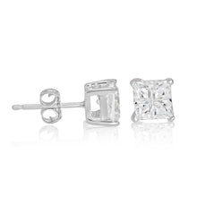 EZBIS-050 Invisible Set Square CZ Stud Earrings Basket Setting 5mm | Teeda