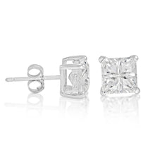 EZBIS-060 Invisible Set Square CZ Stud Earrings Basket Setting 6mm | Teeda