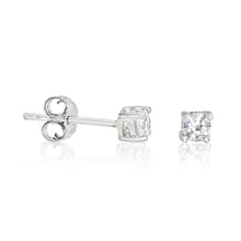 EZBR-030 Round Brilliant Cut Basket Setting CZ Stud Earrings 3mm | Teeda