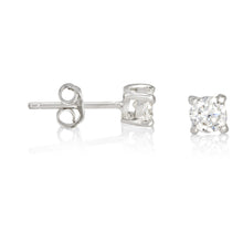 EZBR-040 Round Brilliant Cut Basket Setting CZ Stud Earrings 4mm | Teeda