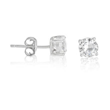 EZBR-050 Round Brilliant Cut Basket Setting CZ Stud Earrings 5mm | Teeda