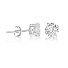EZBR-060 Round Brilliant Cut Basket Setting CZ Stud Earrings 6mm | Teeda