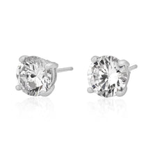 EZBR-080 Round Brilliant Cut Basket Setting CZ Stud Earrings 8mm | Teeda
