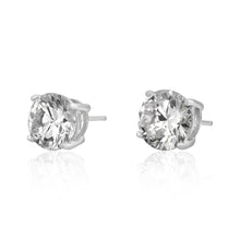 EZBR-090 Round Brilliant Cut Basket Setting CZ Stud Earrings 9mm | Teeda