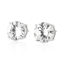 EZBR-100 Round Brilliant Cut Basket Setting CZ Stud Earrings 10mm | Teeda