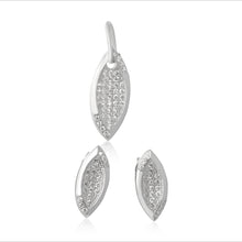 MAZ-1004 Heart Micropavé CZ Earring and Pendant Set | Teeda