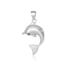 PZ-1121 Dolphin Micropavé Cubic Zirconia Pendant | Teeda