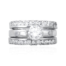 RSZ-1100 Cubic Zirconia 3 Ring Engagement Set | Teeda