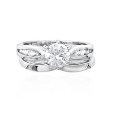 RSZ-1110 Cubic Zirconia Engagement Wedding Ring Set | Teeda