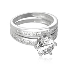 RSZ-3002 Channel Set CZ Wedding Ring Set | Teeda