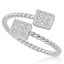 RZ-1654 Micropavé Cubic Zirconia Twist Wire Ring | Teeda