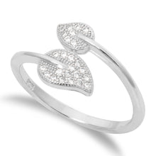 RZ-1663 Double Leaf Micropavé CZ Ring | Teeda
